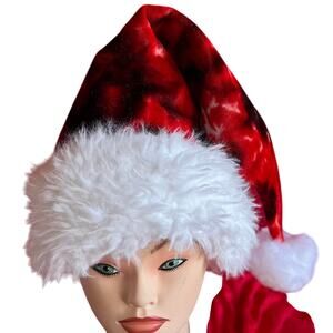 Tie Dye Santa Hat Hippie Christmas Holiday Head Covering Festive Winter Wear
